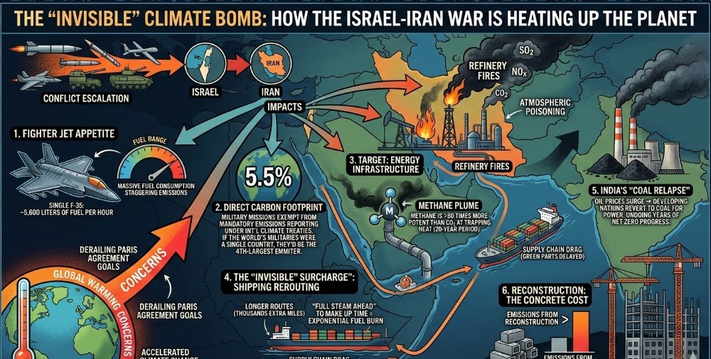 The ‘Invisible’ Climate Bomb: How the Iran Israel War Is Heating Up the Planet